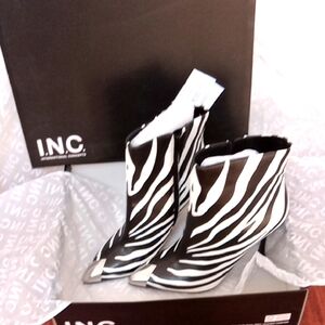 INC International Concepts Zebra Print Heeled Boots